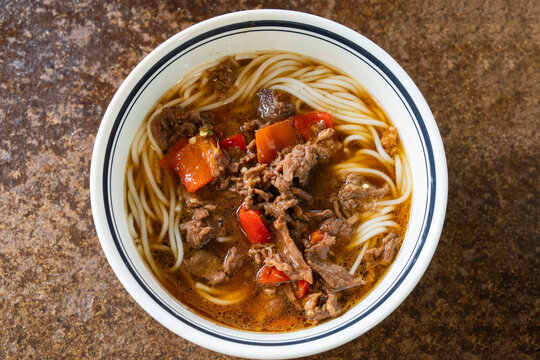 Spicy sour beef rice noodles in Changsha