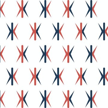 Yabane Chevron Motif Coral Navy stitch loop