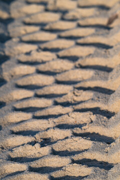 A close-up photo of a car track