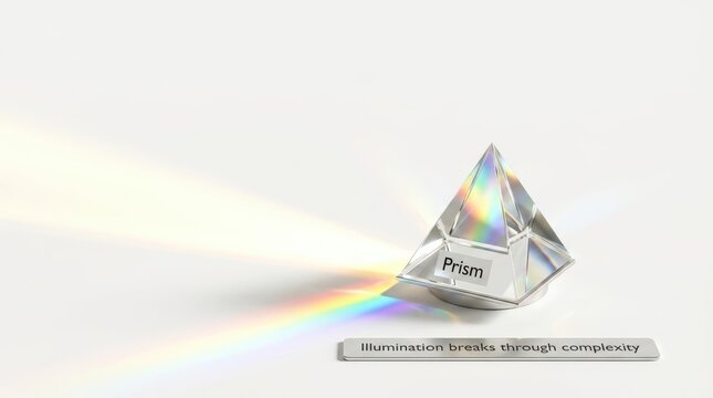 Prism refracts light creating a vibrant rainbow spectrum