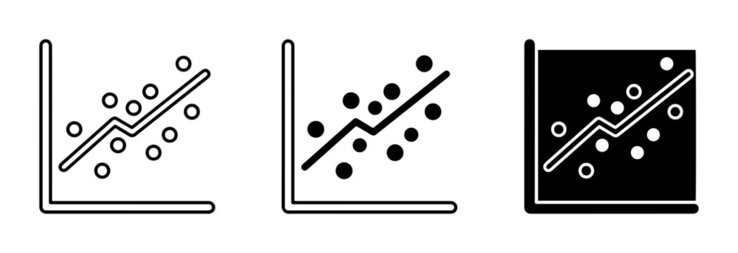 Scatter Plot Icons, Data Visualization Graphics, Trend Analysis Charts
