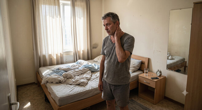 Stifling Morning Heat in a Bedroom With Poor Sleep