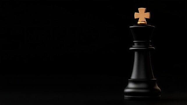 Unique black chess piece with cross.