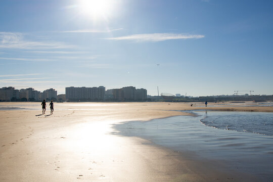 Porto, Portugal - march 27, 2025 : matosinhos beach in Porto Portugal