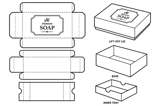 Premium soap box packaging design template Vector