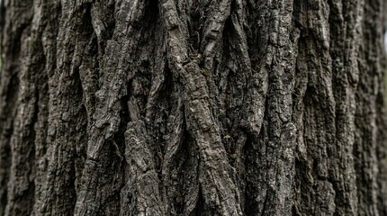 Naklejka premium Detailed Close Up Texture of Rough Furrowed Tree Bark Surface from Black Walnut Trunk bark tree trunk walnut texture detailed close up macro rough surface natural wood forest timber furrowed ridge