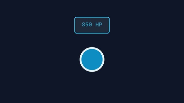 850 hp digital hud interface with animated loading circle for gaming and technology ui animation 4k