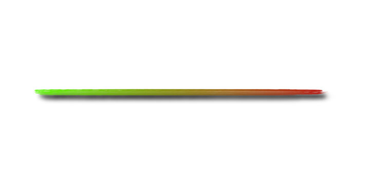 Thin horizontal line with a gradient from green to red isolated on a transparent background, color