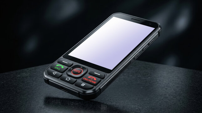 Easy phone for seniors with large buttons and clear display for calls contacts messages and sos function emphasizing simplicity and ease.