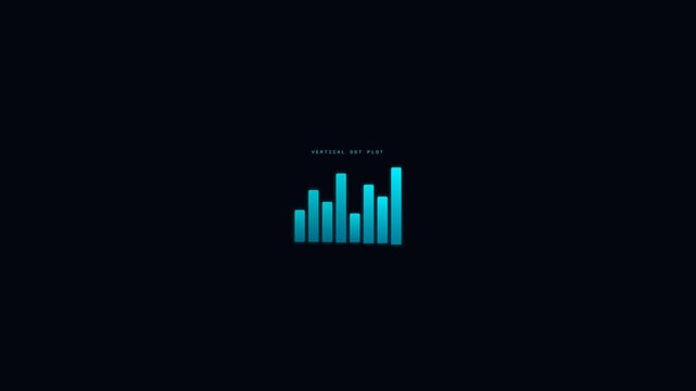 Dynamic motion of digital bar graph visualization representing data analysis in motion.