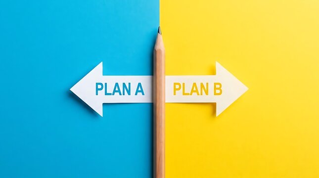 Pencil with choice between plan a and plan b