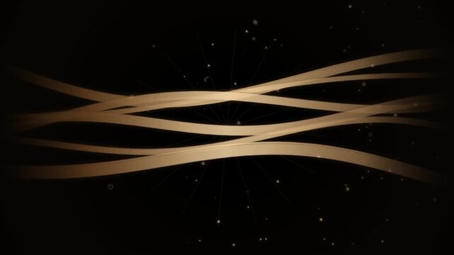 Vintage Golden Parchment Ribbons Flowing in Sepia Loop Background

