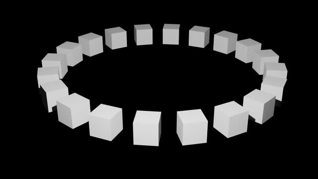 spinning array box with black background
