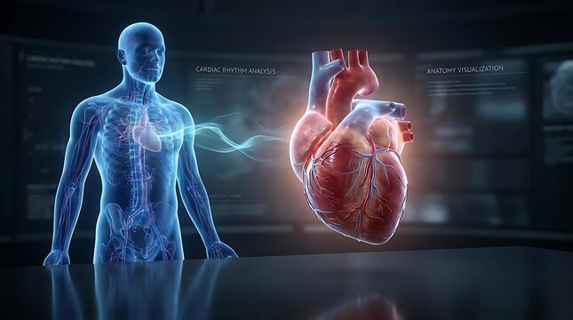 Digital anatomy visualization with human heart model