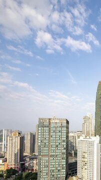 Chongqing city skyscraper towers view vertical