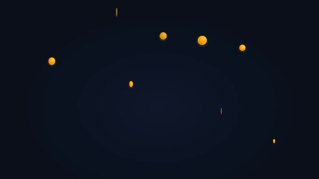 Motion of glowing orbs in dark night sky creating mesmerizing visual display.