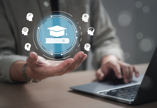 The concept of online skills development courses during social distancing at home to prepare for career paths: online learning.