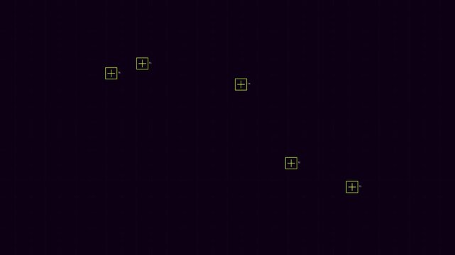 Motion of glowing particles in dark space creating dynamic visual effects.