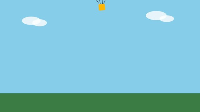 Motion of a Parachute Descending Through Sky in a Dynamic Video Sequence.