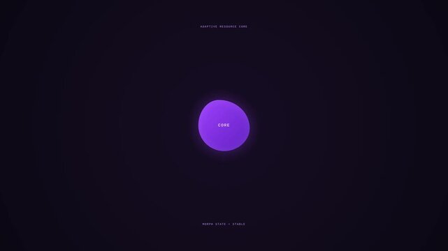 Motion of Vibrant Purple Heart Shape Glowing Light in Dark Background for Visual Effect.