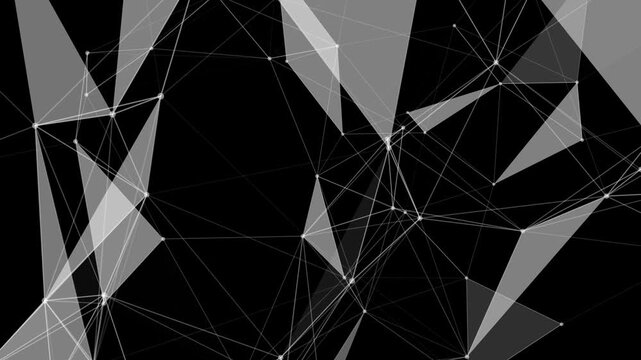 Geometrical Plexus Digital Background animation loop. Futuristic abstract fractal plexus pattern effect for technology network connection. 4k stock video.