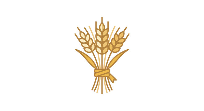 Wheat sheaf tied together with a ribbon representing agriculture and harvest themes.