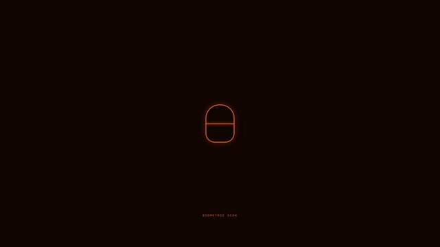 Motion Capture of a Glowing Orange Lock Opening in Dark Environment for Security Animation.
