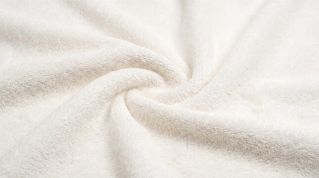 Soft cream white fluffy fabric texture with gentle ripples and folds