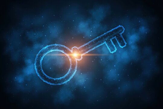 Digital key concept, abstract technology background
