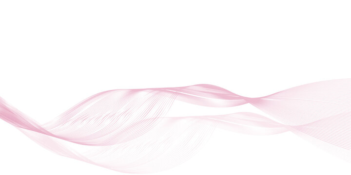 Abstract pink wave vector, flowing silk fabric texture on white background, elegant soft smoke lines for cosmetic branding