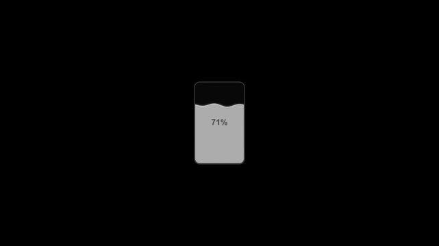 Battery Level Indicator Displaying 71 Percent Charge on a Dark Background