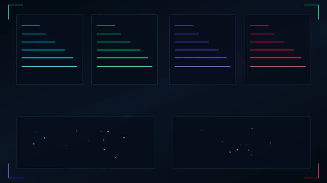 Motion Graphics of Colorful Equalizer Bars Displaying Dynamic Audio Levels in a Visual Spectrum.