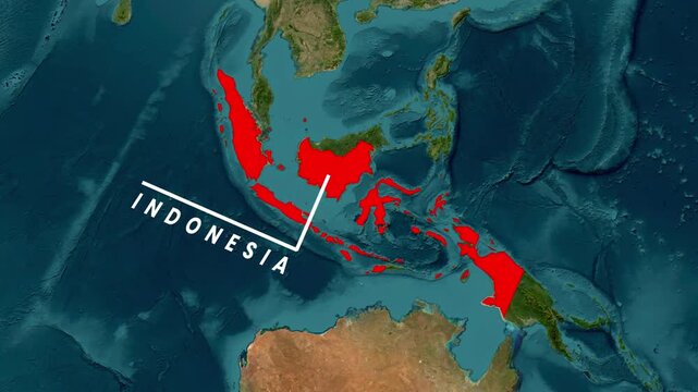 Indonesia Map Animation &ndash; Southeast Asia Country Map and Geographic Location