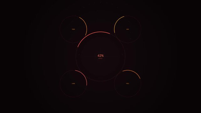 Dynamic motion of glowing neon rings creating mesmerizing visual effects in a dark environment.