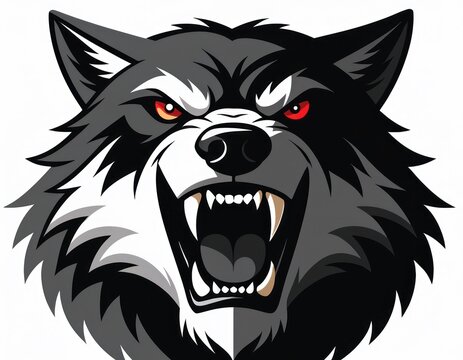 angry wolf head