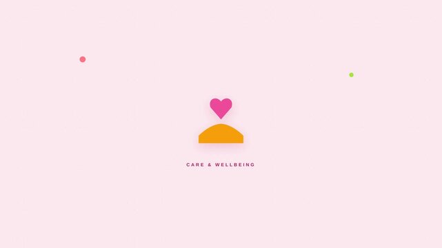 Romantic motion video of a heart-shaped cake with pink background for love celebration.