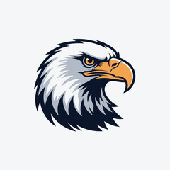 Fototapeta premium Detailed bald eagle head illustration isolated on white background for patriotic branding, wildlife graphics, sports mascots, logos and emblems