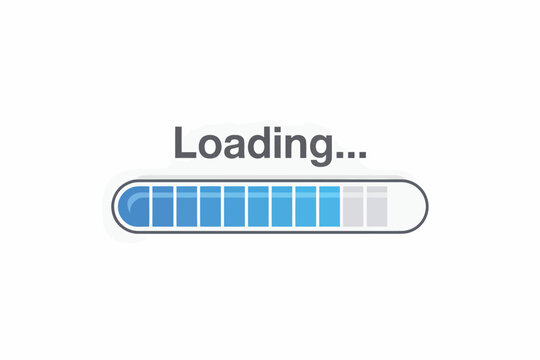 Blue loading progress bar illustration isolated on white background for website interfaces, software applications, downloads, apps and technology