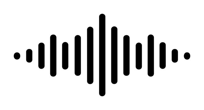 Audio Sound Wave Icon with Voice Frequency Bars for Podcast and Music App Design