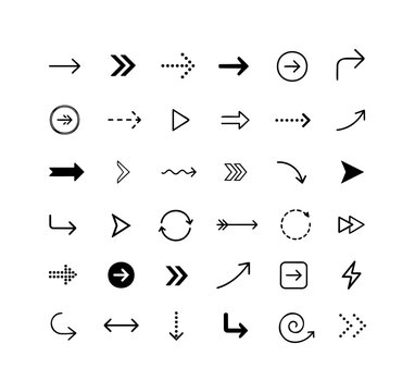 Arrow Icon Collection with Navigation, Refresh and Movement Direction Symbols