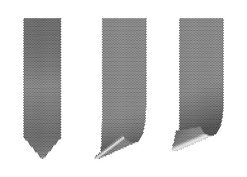 Black and White Halftone Dotted Vertical Ribbon with Stipple Fade Texture