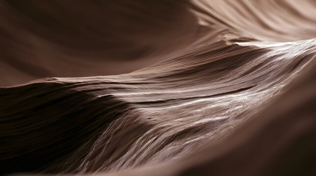 Gentle curves of sandstone layers illuminated by soft natural light  revealing organic textures and serene natural calm