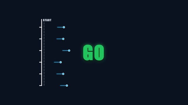 Abstract digital graphic showing a start line with a green go command.