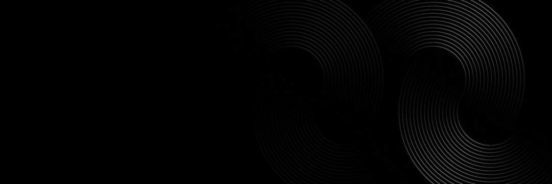 Abstract digital dynamic circle line on dark background. Futuristic hi-technology concept. Sound wave. Vector illustration