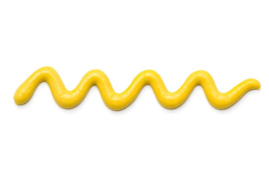 Bright Yellow Mustard Zigzag Stripe on White Surface