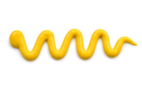 Bright Yellow Mustard Zigzag Stripe on White Surface