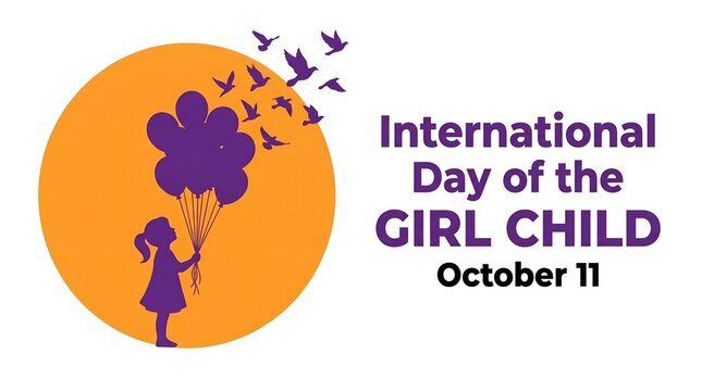 International day of the girl child concept vector illustration