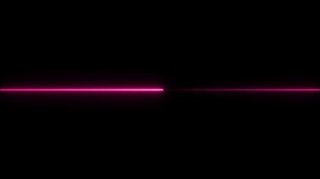 Bright green laser beam with glowing particles on dark background