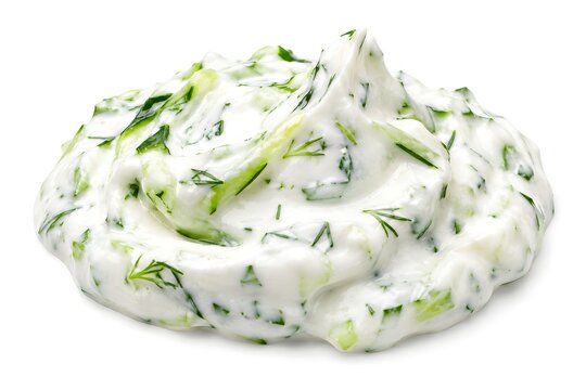 Cool Tzatziki Dollop with Cucumber Shreds and Dill