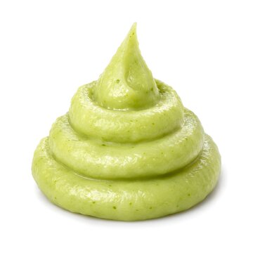 Pale Green Wasabi Cream Sauce Swirl with Sharp Peak